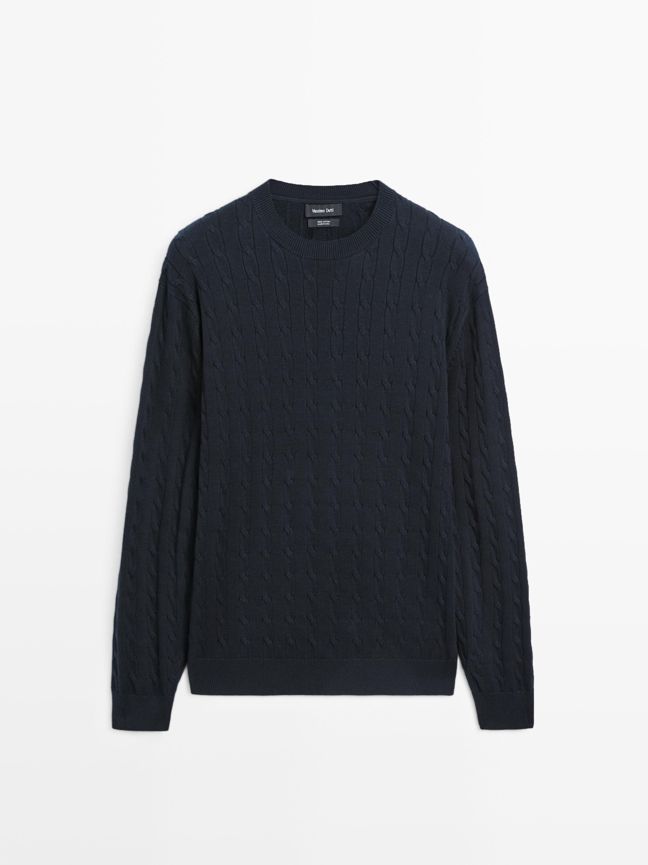 100% cotton cable-knit sweater